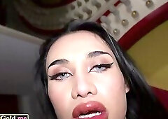 Bombastic amateur Thai ladyboy teen Namfon enjoying a white cock barbeack