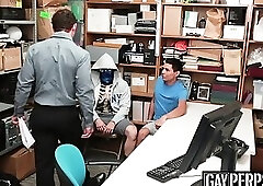 Young robbers caught in the act and punished bareback