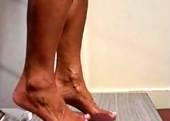 Barbie Steps, Stomps And Jumps On Her Slaves Cock End Ball Barefoot No.85
