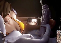 Large Cock Futa Widowmaker Cums Hard For Tracer, Ms. X Futa Fucks Tight Pussy Lara