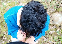 Fledgling Lengthy Fellatio Public POINT OF VIEW - Gargling in Light Rainy Day outside