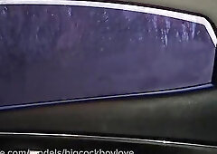 Hot cruise ! Riding a random passerby's cock for a taxi ride. No condoms, lots of cum!