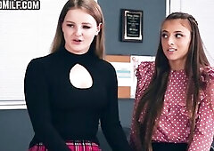 Nympho large titted mother I'd like to fuck lesbian babes lick twat in three-some