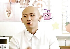 The female teacher who just stood at the lectern is now kneeling over the desk and her cunt so moist