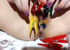 I enjoy teasing my pink pussy with extreme toys in this close-up compilation