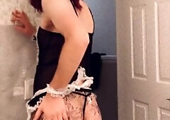 Consummate Butt Teen Crossdresser Groans Whilst Plugged And Spanked