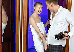 Steamy hottie licking long dick and gets creampied in pussy