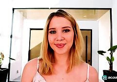 Minnesota cutie talks hockey and masturbates her waxed slit for you.