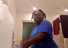 Ghanaian YouTuber with milk-filled tits shows off her massive lactating breasts