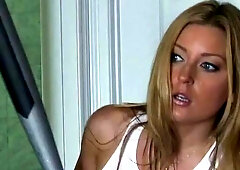 Gorgeous sex in the cowgirl pose with a busty blonde Avy Scott