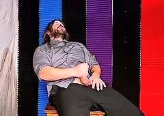 Male Sensually Cums On Suit