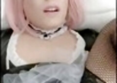 Submissive crossdresser and master, submissive crossdresser and mistress, crossdresser creampie