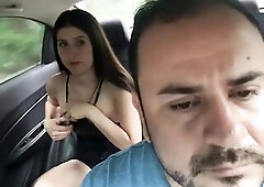 I show my titties and how cute I change my clothing to the driver of my uber on the way to the office