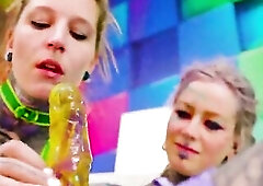 German Impure Talk Lesbos Play Coarse – Drubbing, Spit-Overspread Thong-On Deepthroat & Hard Snatch And Booty Screwing