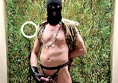 Mature solo fun with a cock harness and ball cable by Jesterkinky