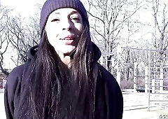 GERMAN SCOUT - Swiss tattoo model Lady Fiina gets screwed messy at her 1st porn casting