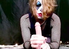⊹ t-girl clown jerks u off ⊹