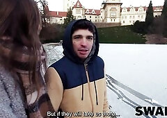 SWAP4K. A Sunday walk ended up as having a hawt cutie with in our couch, it was her 1st 3some