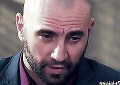 Teen student kneels while her teachers take out their cocks