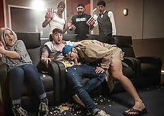 Movie theatre 3some with Dante Colle, Michael Boston, Troye Dean