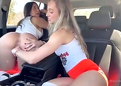 ItsDaniDay & Mia Monroe Hooters Girls GG Sex In Car