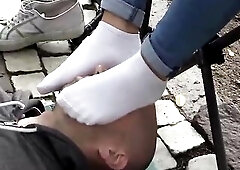 Feet fetishism in the street