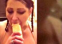 two teens, two overweight dildos, suck fest!! Pick the throat u would like to screw?