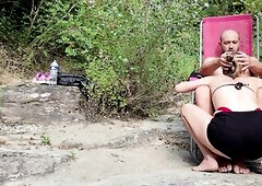 POV Perspired mother I'd like to fuck Swallows My Protein After Workout with a Unfathomable Oral sex Outdoors