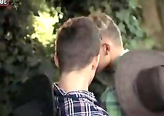 Amazing cowboys in garden bareback sex blowjobs and cumshot