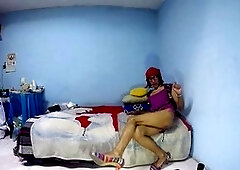 Joselynne in high stilettos and a mini dress on cam