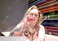 Bambi gives some TLC to her favorite toys