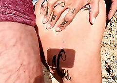 Lascivious tattoo mother i'd like to fuck dominant-bitch outdoor beach sex