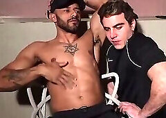 Worshipping muscled dude's hairy armpit
