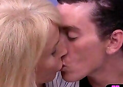 Glamorous big-tits GILF fucked by an ugly trans slut