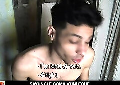 LatinLeche - Hung Latin Boy Strips And Sucks Dick