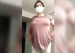 Large breasts and booty crossdresser PAWG