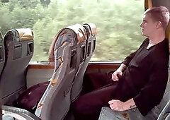 stranger bus blowjob with big cumshot