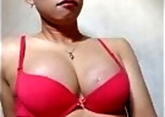 Red Bra Mitha Ladyboy Masturbating Til Cum