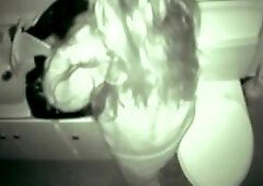 Blonde girl use comfort room and get horny. She fingering her pussy and masturbating her pussy using vibrator to satisfy her orgasm