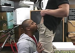 Ebony hunk sucks for cash