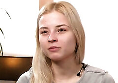 Ersties - Sexy Blond From Ukraine Fingers Her Bald Cunt