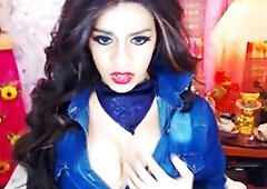 Gorgeous tranny has some fun with her massive meat pipe