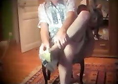 Crossdresser shemale pumping cock lingerie nylon pumpin