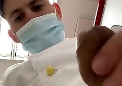 German young twink boy jerks off at work