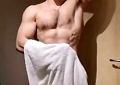 Handsome guy with huge thick cock