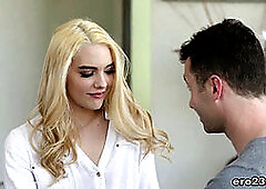 Deceitful ash-blonde beauty caught cheating on her girlfriend