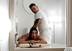 Lady Gang gets massaged and fucked balls deep