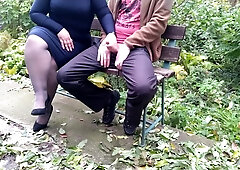 Cum For Mommy In Sexy Curvy Stepmother-in-law Helped Me Cum In A Public Park