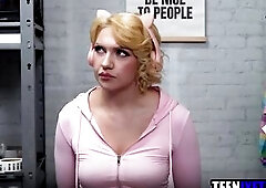 Teen thief disrobe searched and fucked