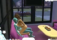 Sims 4: Screwing an Alien on Bed